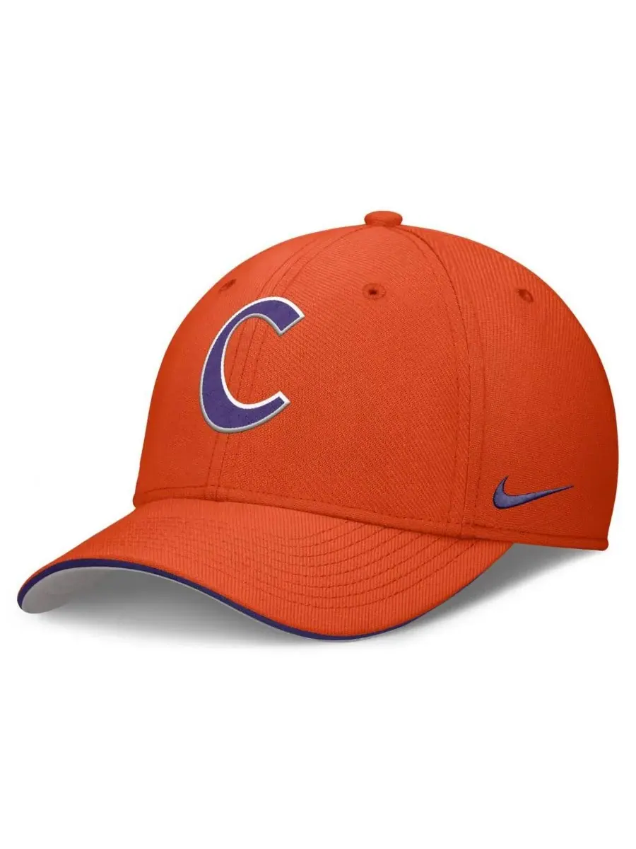 Nike Мужская оранжевая бейсболка Clemson Tigers 2025 Dugout Coaches Rise Swoosh Performance Flex Hat