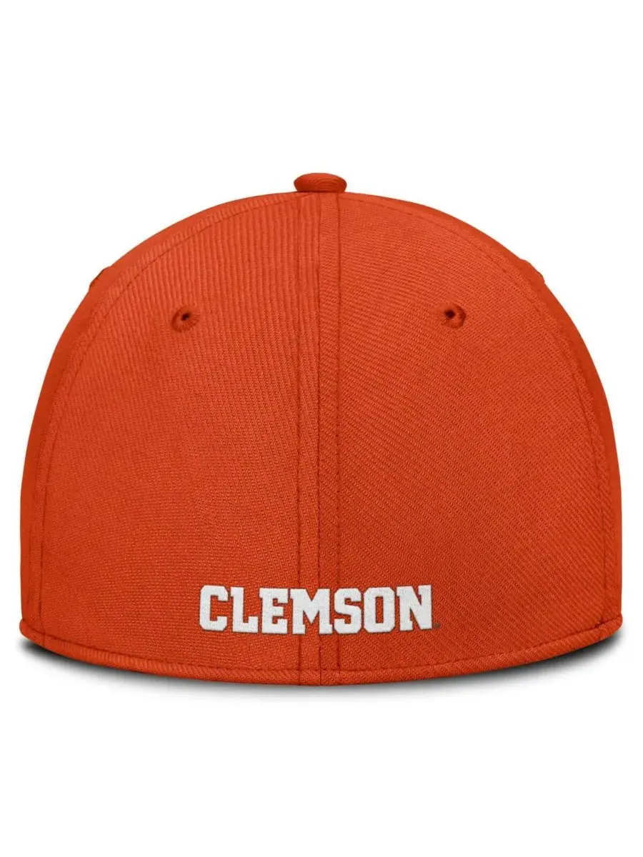 Nike Мужская оранжевая бейсболка Clemson Tigers 2025 Dugout Coaches Rise Swoosh Performance Flex Hat — изображение 2 из 4