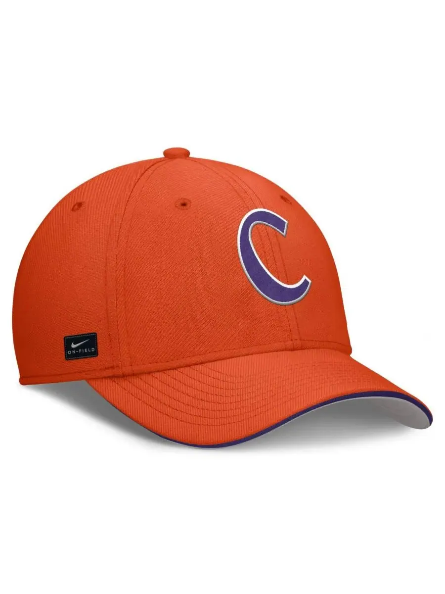 Nike Мужская оранжевая бейсболка Clemson Tigers 2025 Dugout Coaches Rise Swoosh Performance Flex Hat — изображение 3 из 4