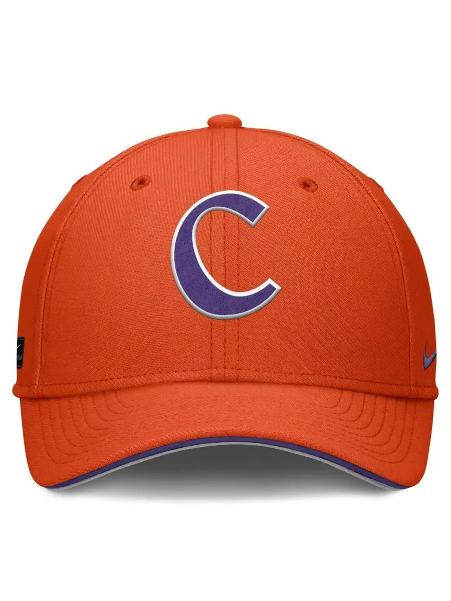Nike Мужская оранжевая бейсболка Clemson Tigers 2025 Dugout Coaches Rise Swoosh Performance Flex Hat — изображение 4 из 4