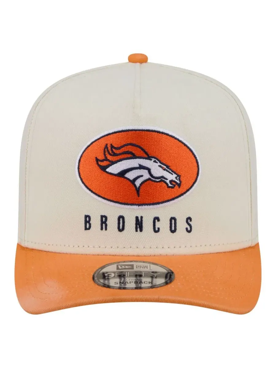 Кепка New Era Denver Broncos Washed A-Frame 9FIFTY — изображение 2 из 5, кремовый оранжевый