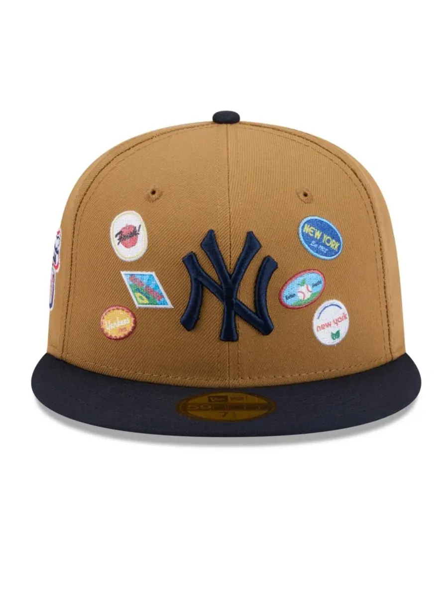 Кепка New York Yankees Fruit Sticker 59FIFTY New Era — изображение 4 из 5, бежевый