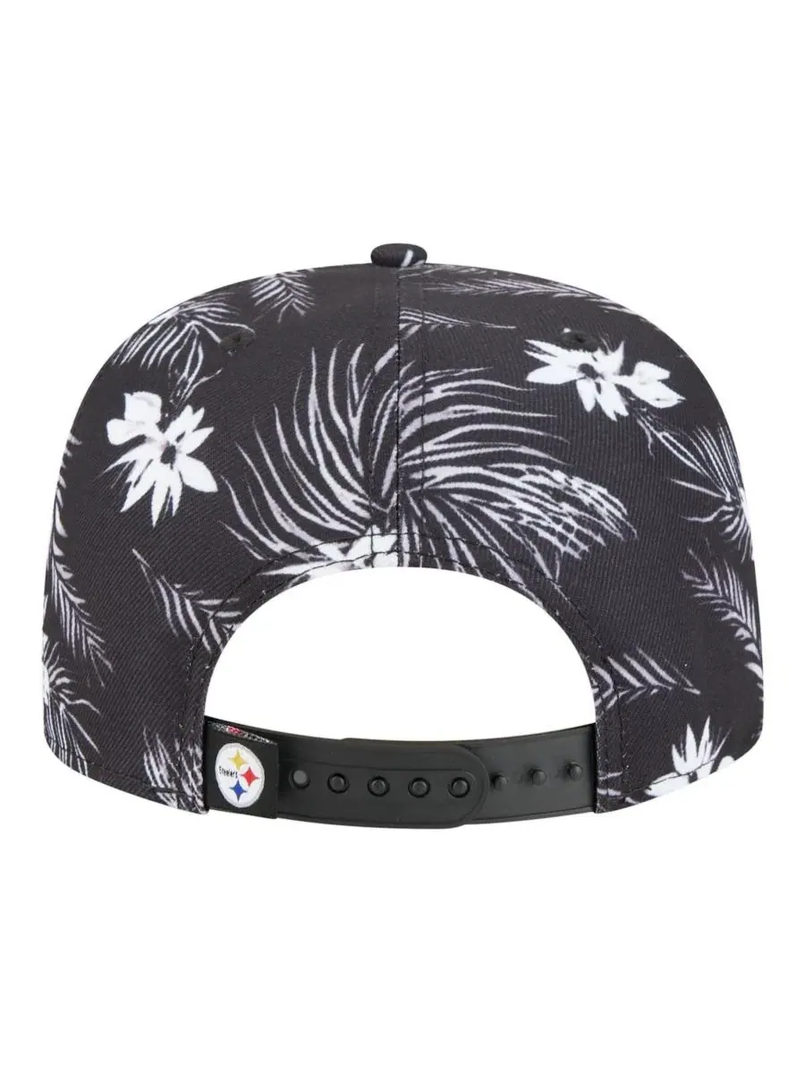 Кепка-снэпбек с пальмовым принтом Pittsburgh Steelers A-Frame 9FIFTY New Era — изображение 3 из 5, черный