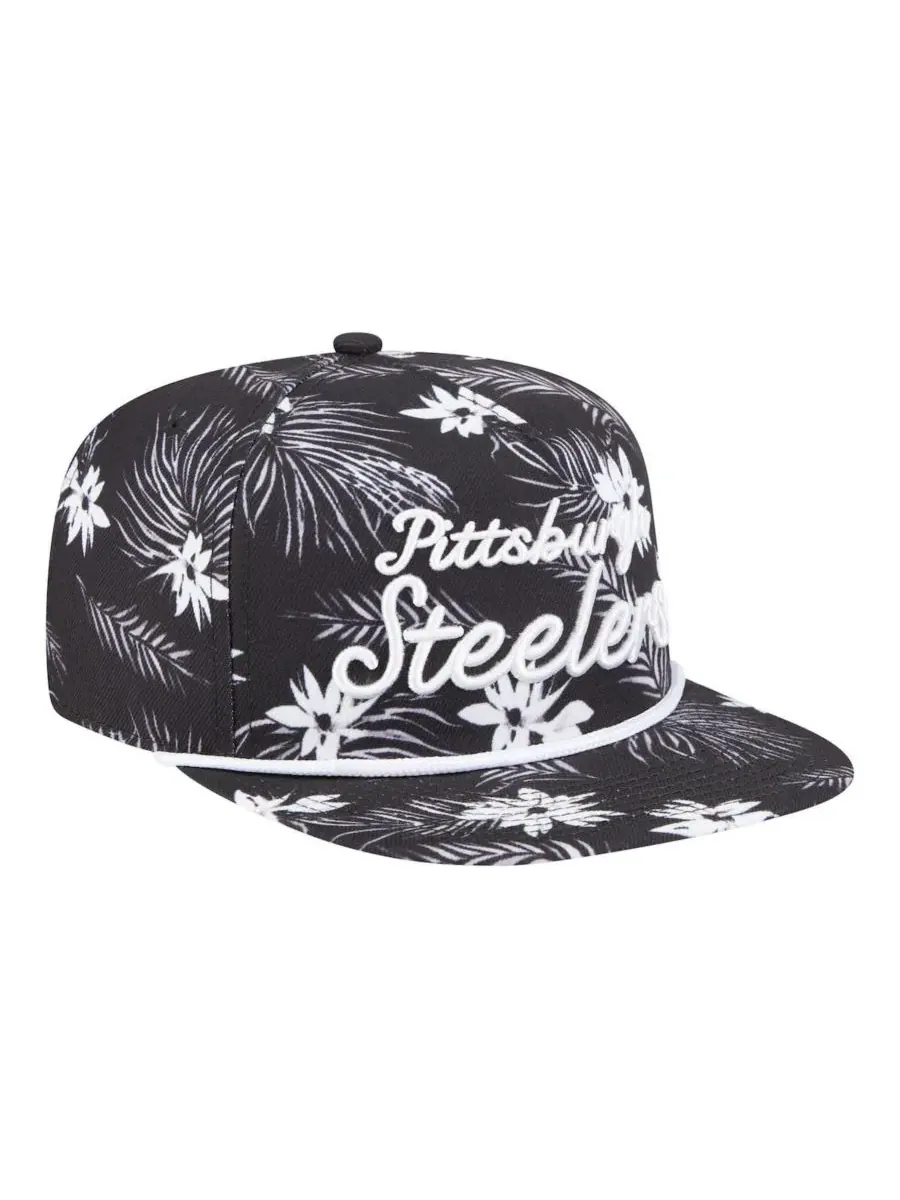 Кепка-снэпбек с пальмовым принтом Pittsburgh Steelers A-Frame 9FIFTY New Era — изображение 4 из 5, черный