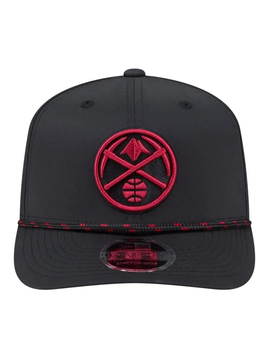 Кепка New Era Denver Nuggets Sport Rope Vented Stretch-Snap 9SEVENTY — изображение 2 из 5, черный