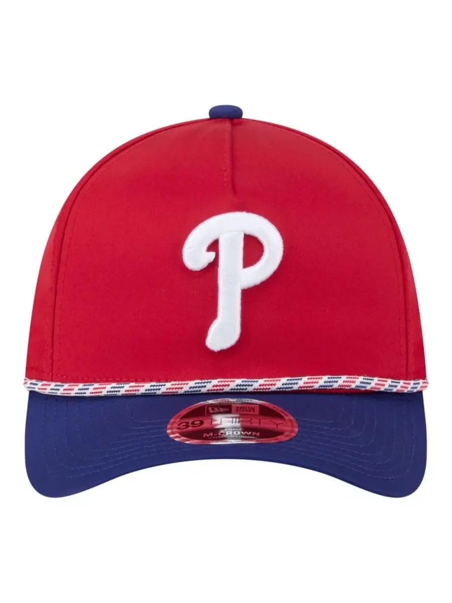 Бейсболка New Era Philadelphia Phillies Rope M-Crown A-Frame 39THIRTY Flex Hat — изображение 2 из 5, красный