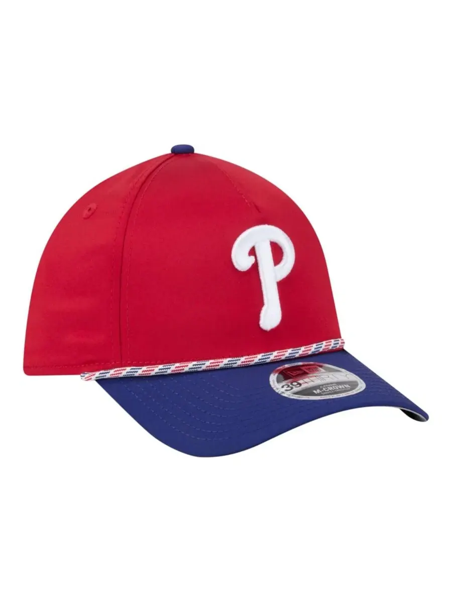 Бейсболка New Era Philadelphia Phillies Rope M-Crown A-Frame 39THIRTY Flex Hat — изображение 3 из 5, красный