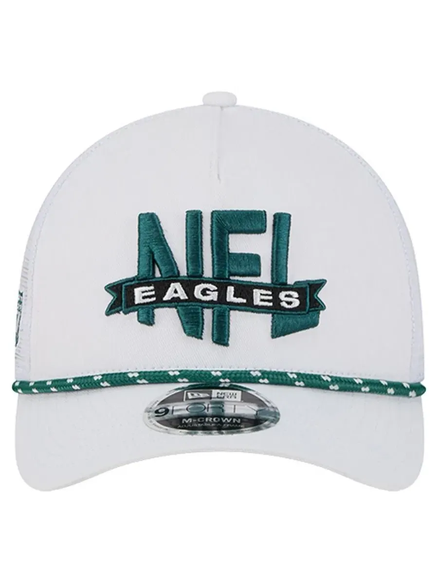 Кепка-тракер с принтом Philadelphia Eagles, модель 9FORTY A-Frame M-Crown New Era — изображение 2 из 5, белый