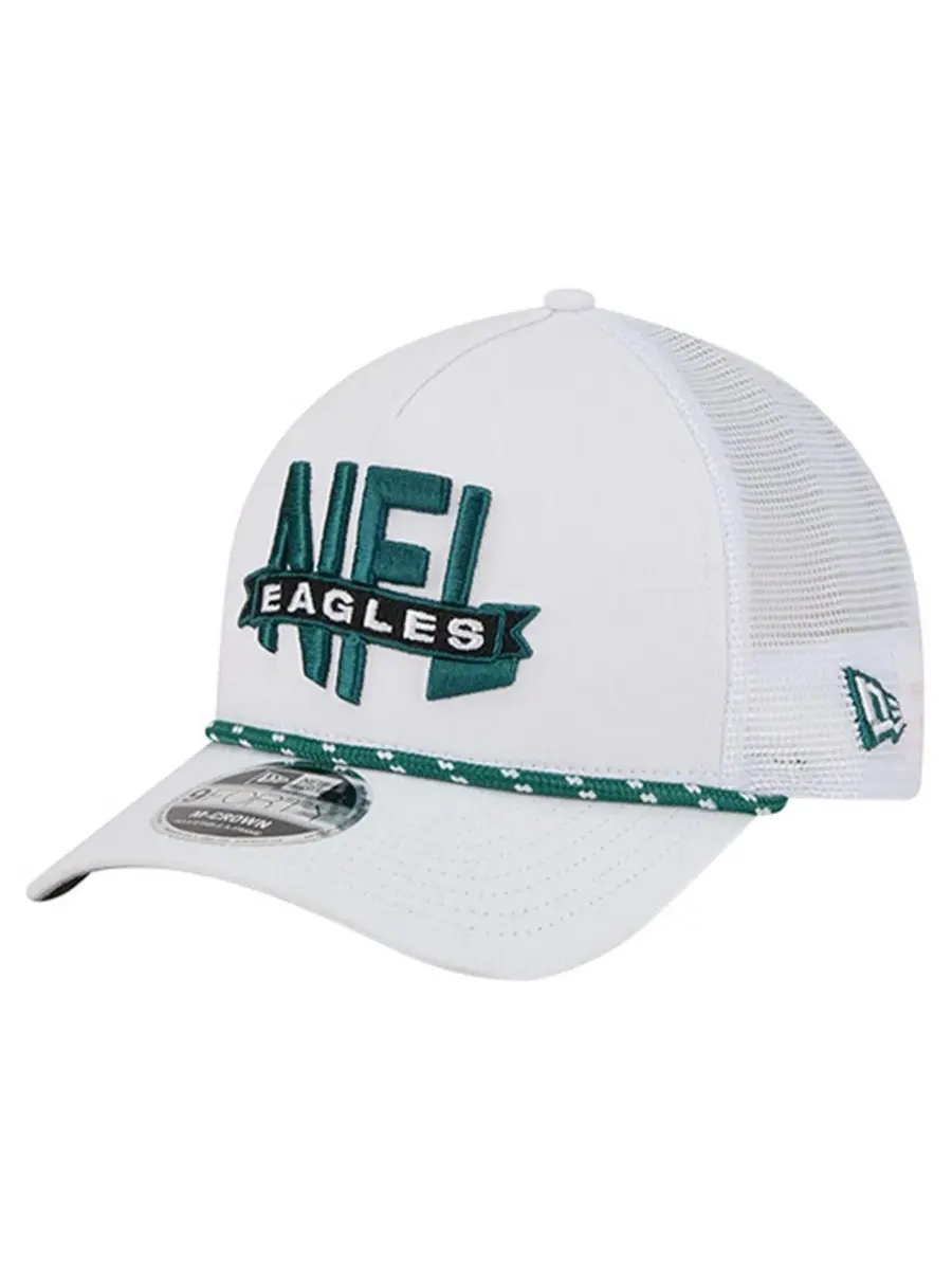 Кепка-тракер с принтом Philadelphia Eagles, модель 9FORTY A-Frame M-Crown New Era — изображение 3 из 5, белый