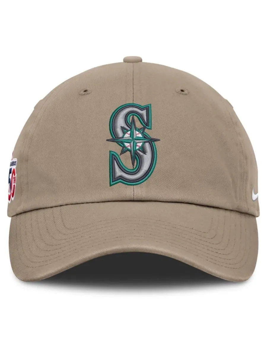 Кепка с эмблемой команды Seattle Mariners, модель Celebrating America's 250th Nike — изображение 2 из 4, хаки