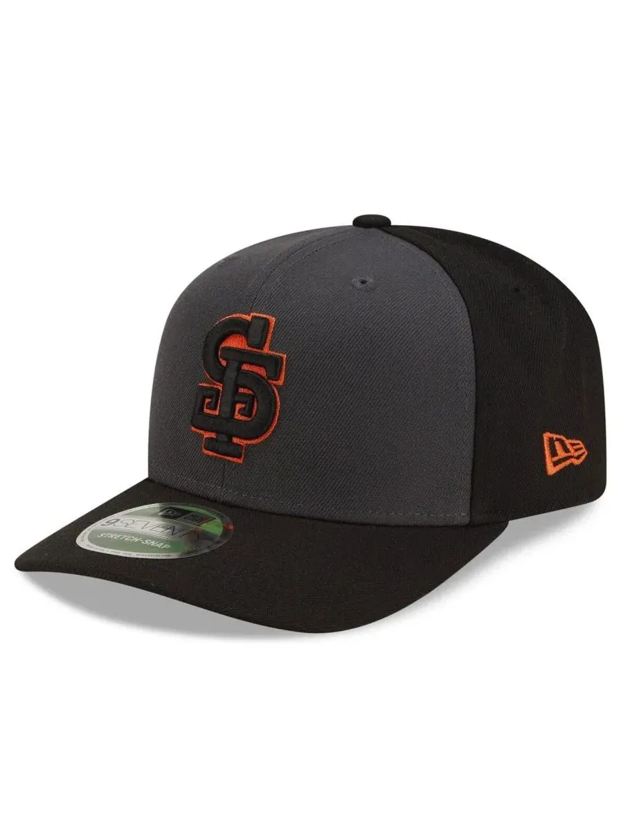 Бейсболка New Era с вышивкой, серая/черная, San Francisco Giants