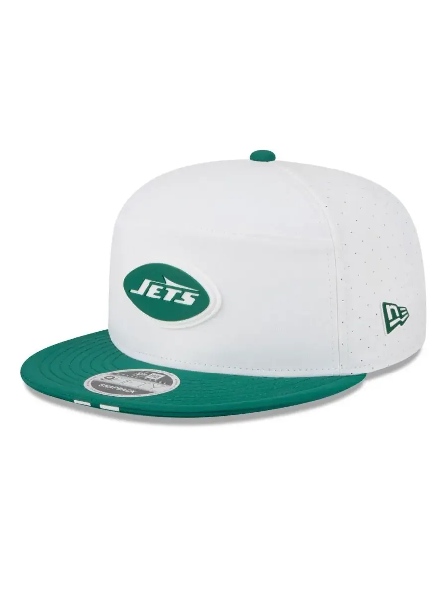 New Era Мужская бело-зеленая бейсболка New York Jets 2025 NFL Training Camp Split Panel 9FIFTY