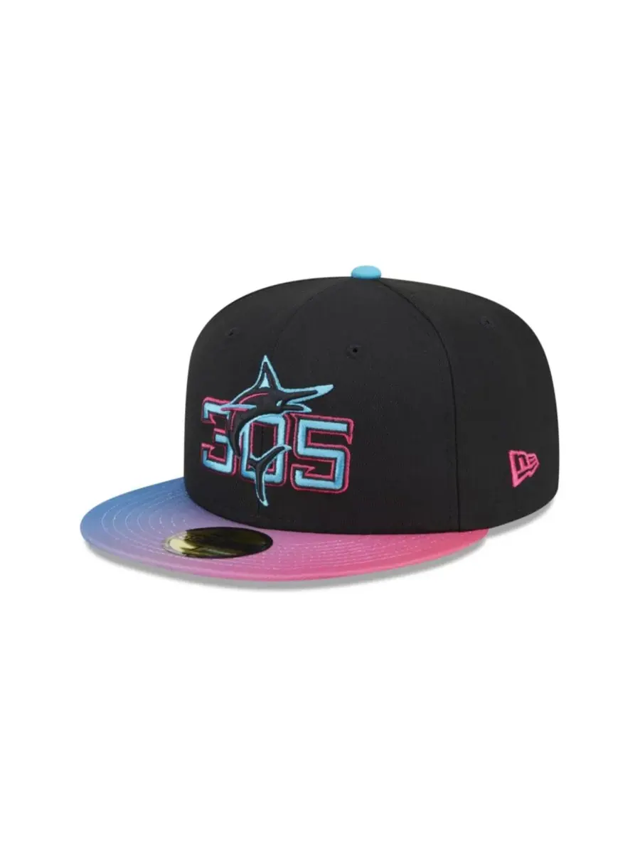New Era Мужская черная кепка Miami Marlins 2025 City Connect 59FIFTY