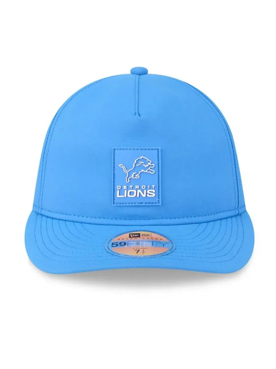 New Era Мужская синяя кепка Detroit Lions 2025 Sideline Retro Crown 59FIFTY Fitted Hat — изображение 5 из 5, синий