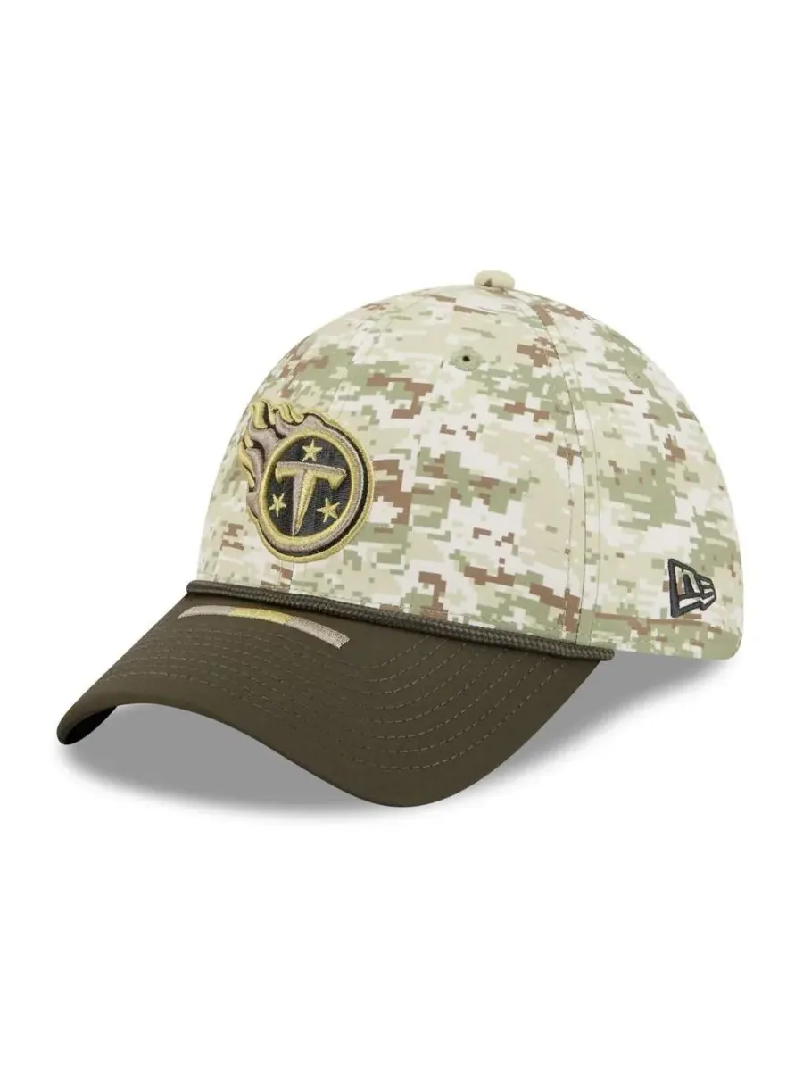 New Era Мужская кепка Tennessee Titans 2025 Salute to Service 39THIRTY Flex Hat в — изображение 3 из 4, темный зеленый