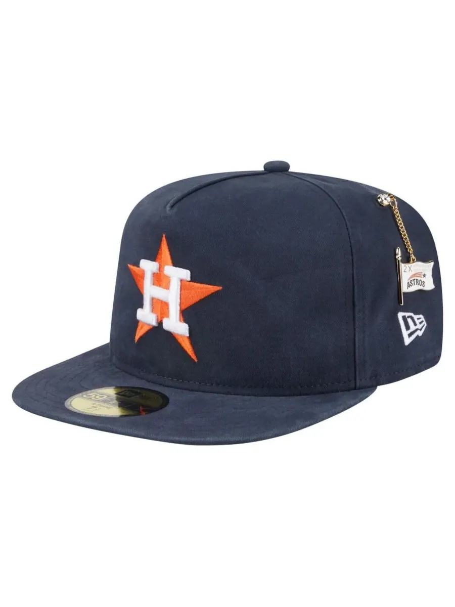 New Era Мужская темно-синяя бейсболка Houston Astros Championship Side Flag A-Frame 59FIFTY Fitted — изображение 3 из 4