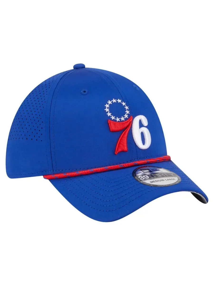 Мужская бейсболка Royal Philadelphia 76ers Featherweight Poly Rope Flex 39Thirty New Era — изображение 3 из 5, королевский