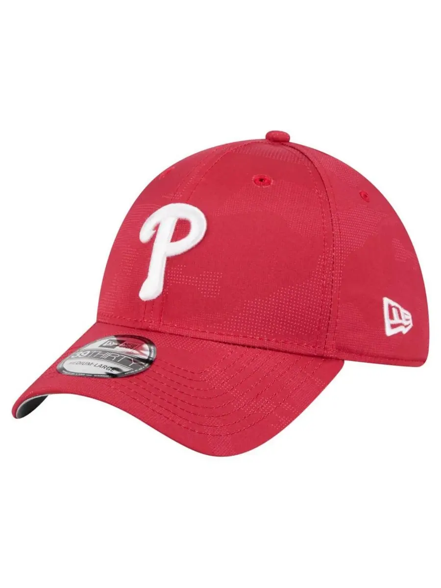 New Era Мужская красная кепка Philadelphia Phillies в камуфляжной расцветке 39THIRTY Flex