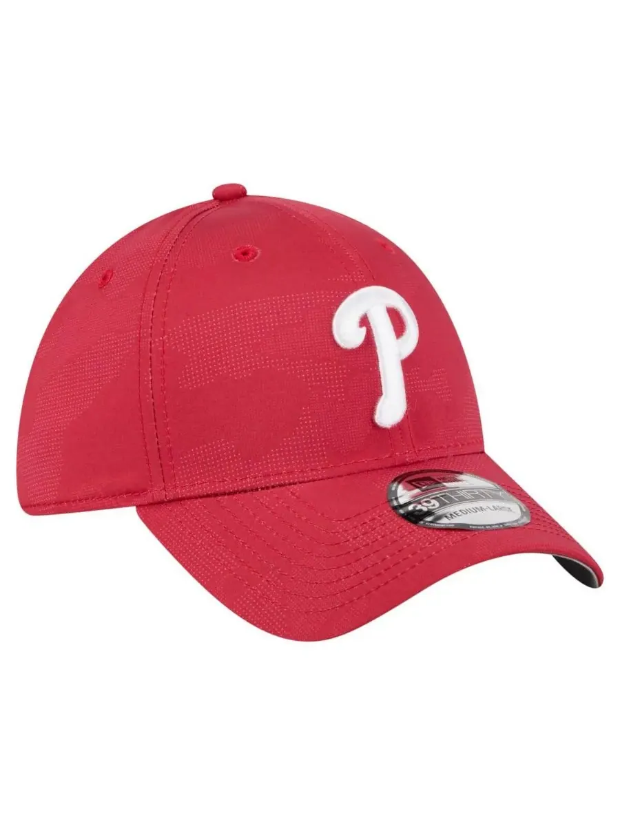 New Era Мужская красная кепка Philadelphia Phillies в камуфляжной расцветке 39THIRTY Flex — изображение 4 из 5, красный