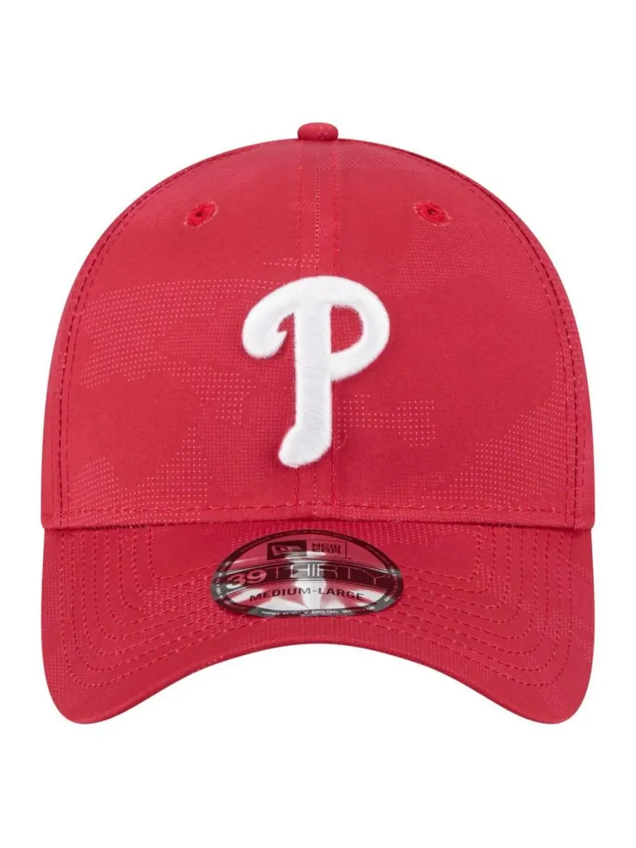 New Era Мужская красная кепка Philadelphia Phillies в камуфляжной расцветке 39THIRTY Flex — изображение 5 из 5, красный
