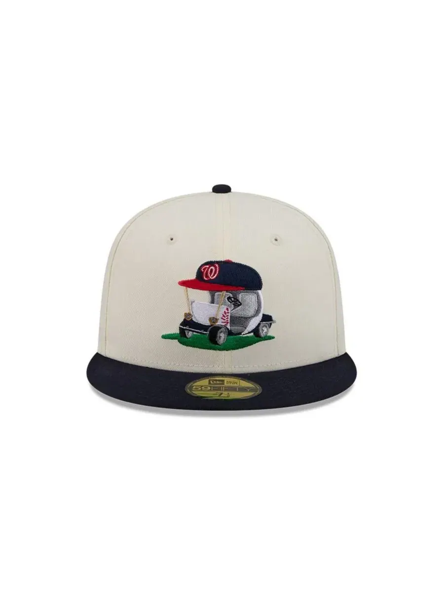 Мужская кепка Washington Nationals 59FIFTY кремового/темно-синего цвета, с подходящей по размеру — изображение 2 из 5