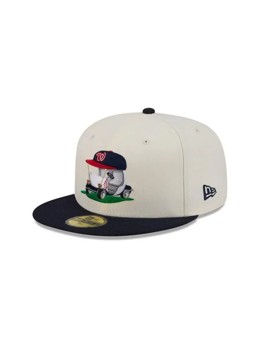 Мужская кепка Washington Nationals 59FIFTY кремового/темно-синего цвета, с подходящей по размеру — изображение 3 из 5