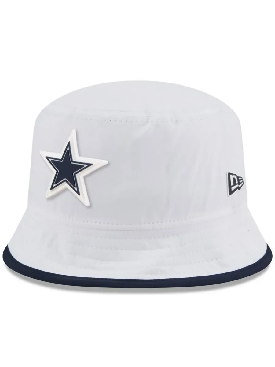New Era Мужская белая эластичная панама Dallas Cowboys 2025 NFL Training Camp