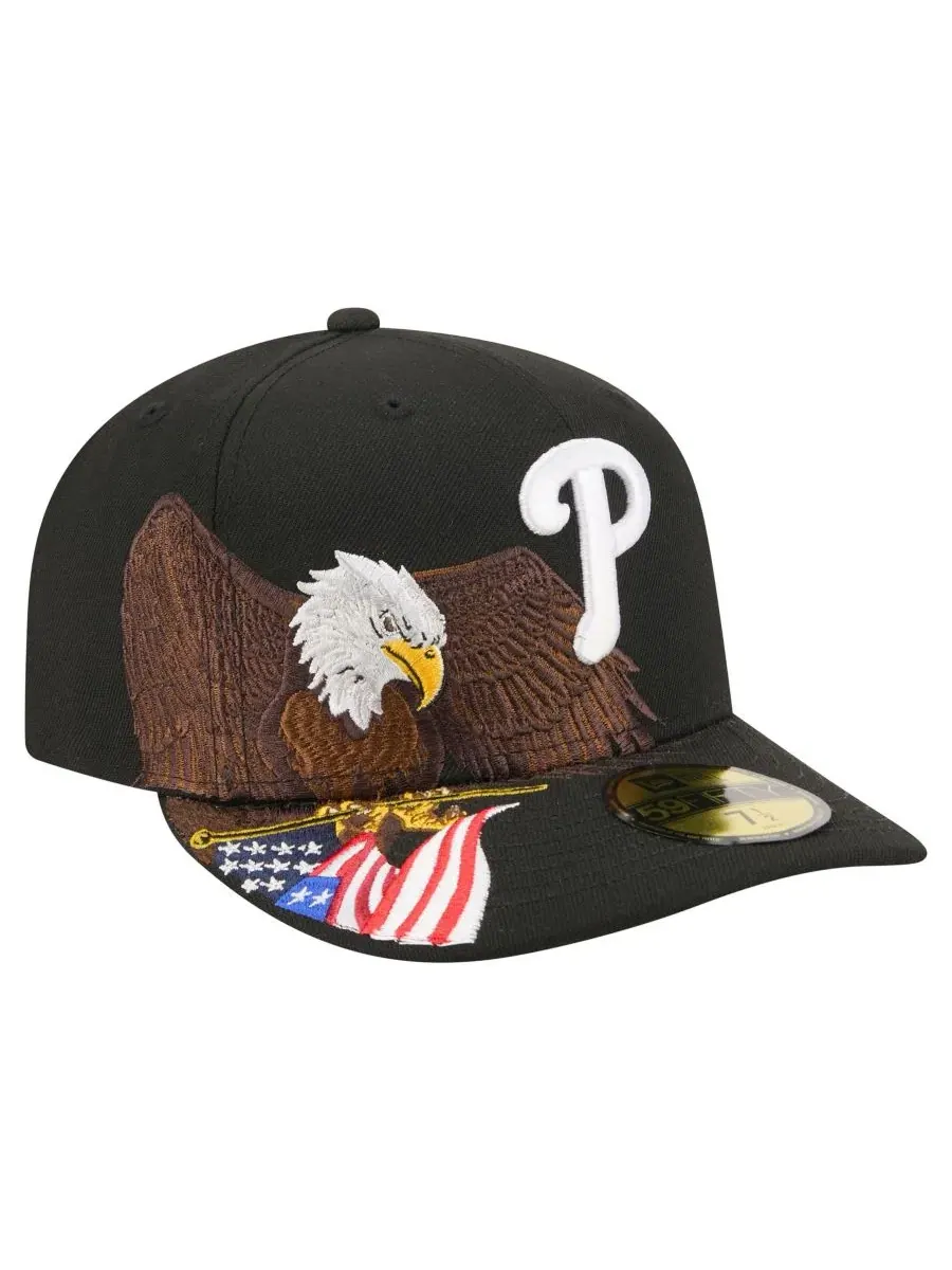 Кепка-фиттед с вышивкой логотипа Philadelphia Phillies и белоголового орлана, модель Americana New