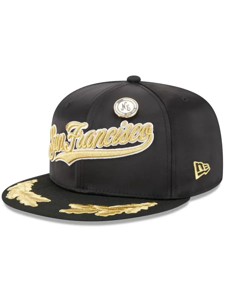 New Era Мужская черная бейсболка San Francisco Giants 2025 59FIFTY Day Gold Leaf 59FIFTY Fitted Hat