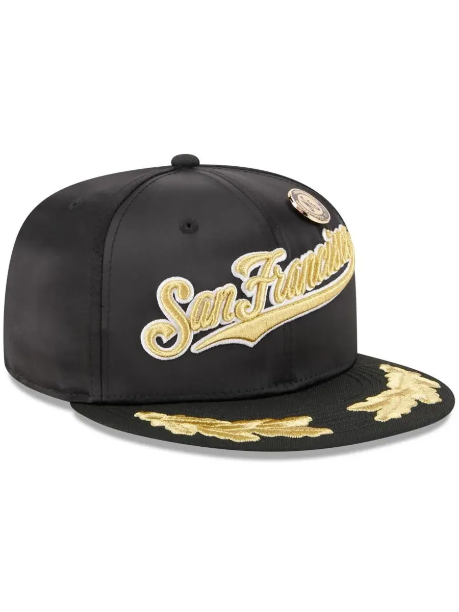 New Era Мужская черная бейсболка San Francisco Giants 2025 59FIFTY Day Gold Leaf 59FIFTY Fitted Hat — изображение 3 из 4