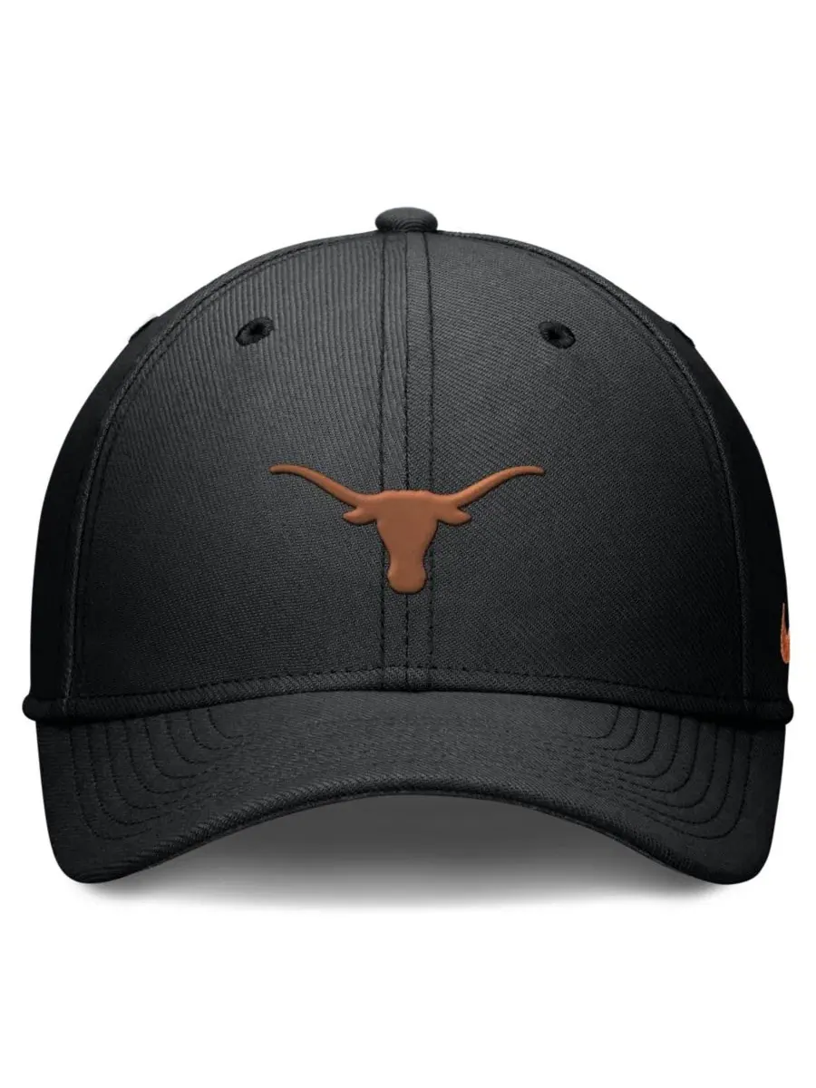 Кепка Nike Texas Longhorns Rise Swoosh Dri-FIT Flex Hat — изображение 2 из 3, черный