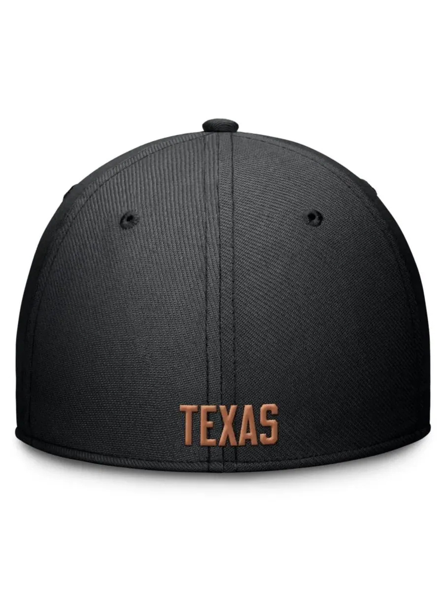 Кепка Nike Texas Longhorns Rise Swoosh Dri-FIT Flex Hat — изображение 3 из 3, черный