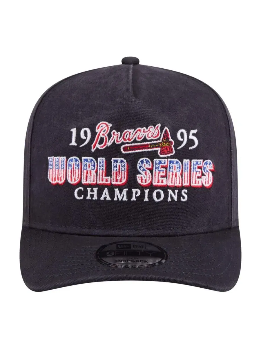 Кепка-снэпбек с вышивкой Atlanta Braves 1995 World Series Champions Historic 9FIFTY A-Frame New Era — изображение 2 из 4