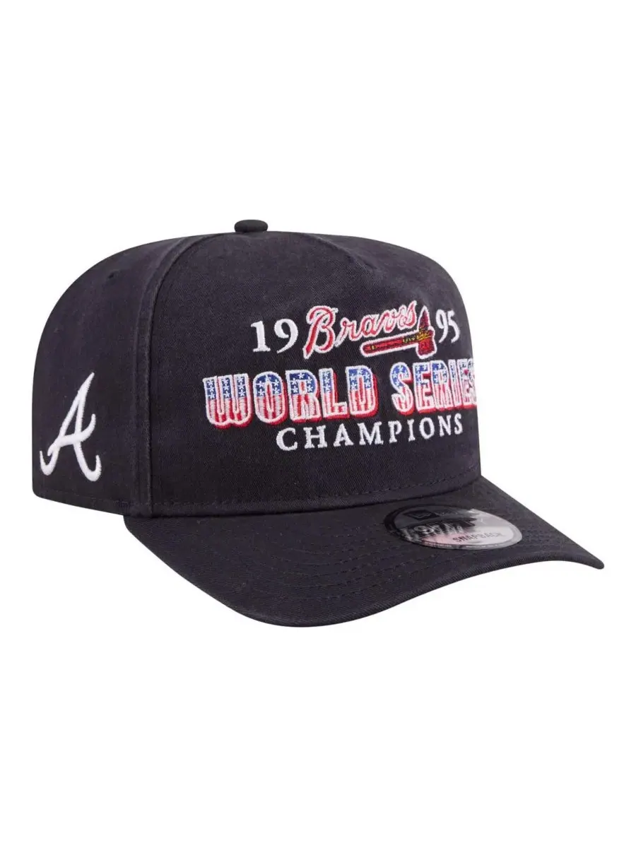 Кепка-снэпбек с вышивкой Atlanta Braves 1995 World Series Champions Historic 9FIFTY A-Frame New Era — изображение 3 из 4