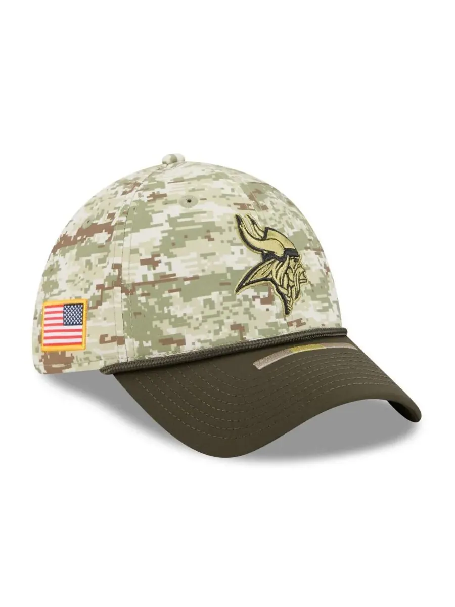New Era Мужская камуфляжная кепка Minnesota Vikings 2025 Salute to Service 39THIRTY Flex Hat