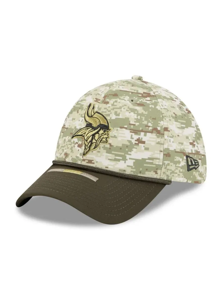 New Era Мужская камуфляжная кепка Minnesota Vikings 2025 Salute to Service 39THIRTY Flex Hat — изображение 4 из 5