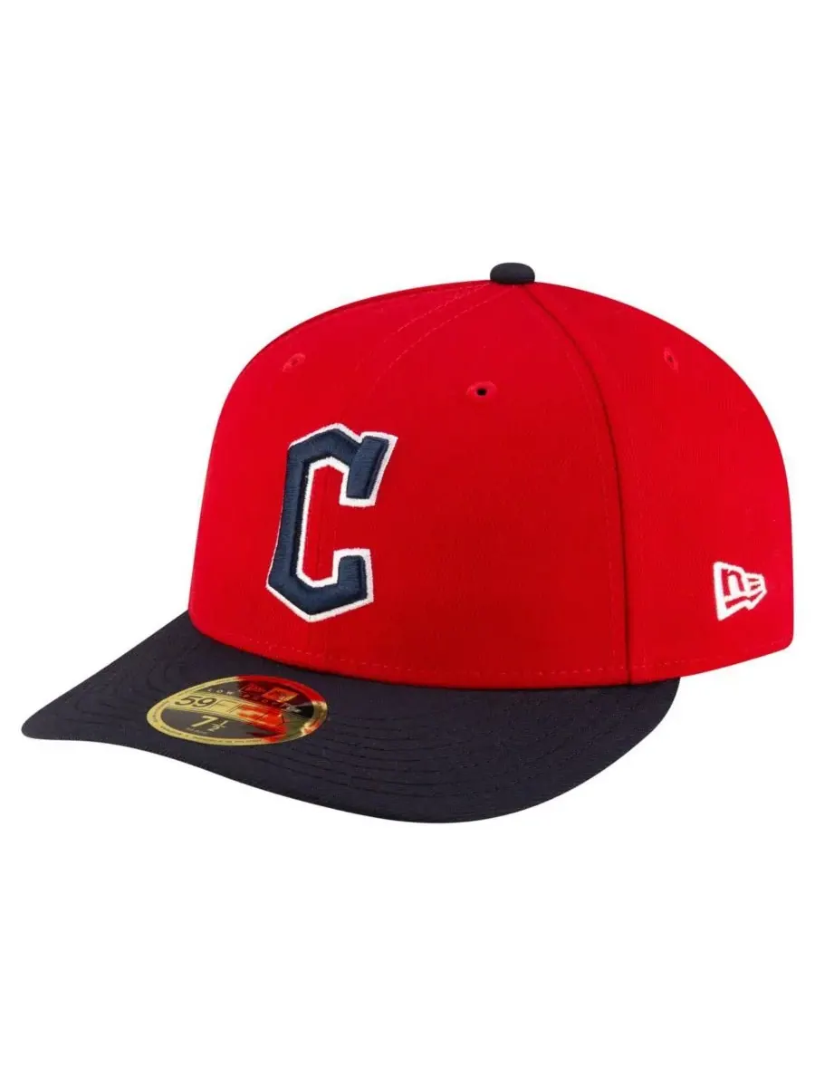 New Era Мужская красно-черная бейсболка Cleveland Guardians Authentic Collection On-Field Low