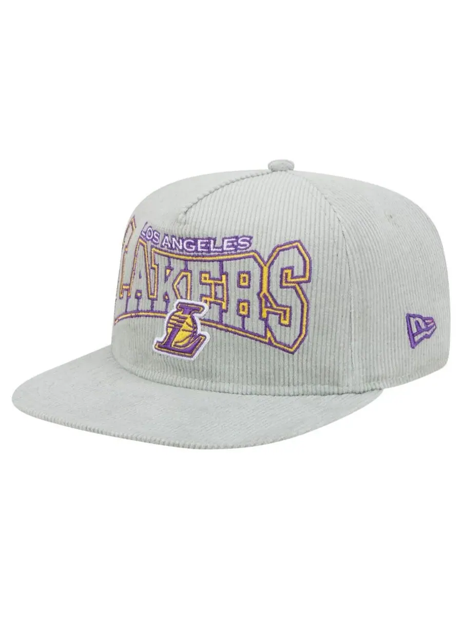 New Era Мужская серая вельветовая кепка-бейсболка Los Angeles Lakers в стиле ретро