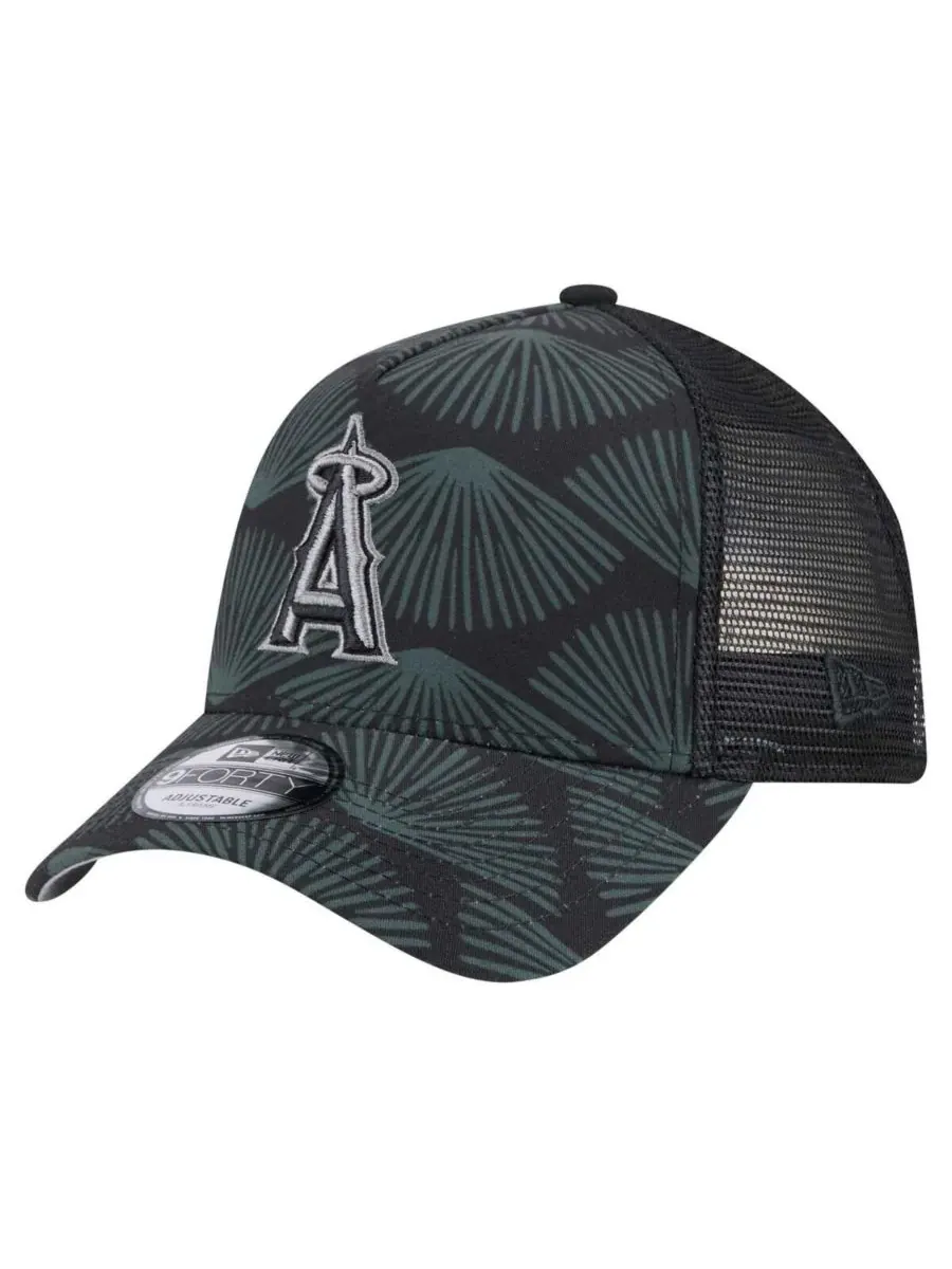 New Era Мужская черная регулируемая кепка-тракер Los Angeles Angels 9FORTY A-Frame