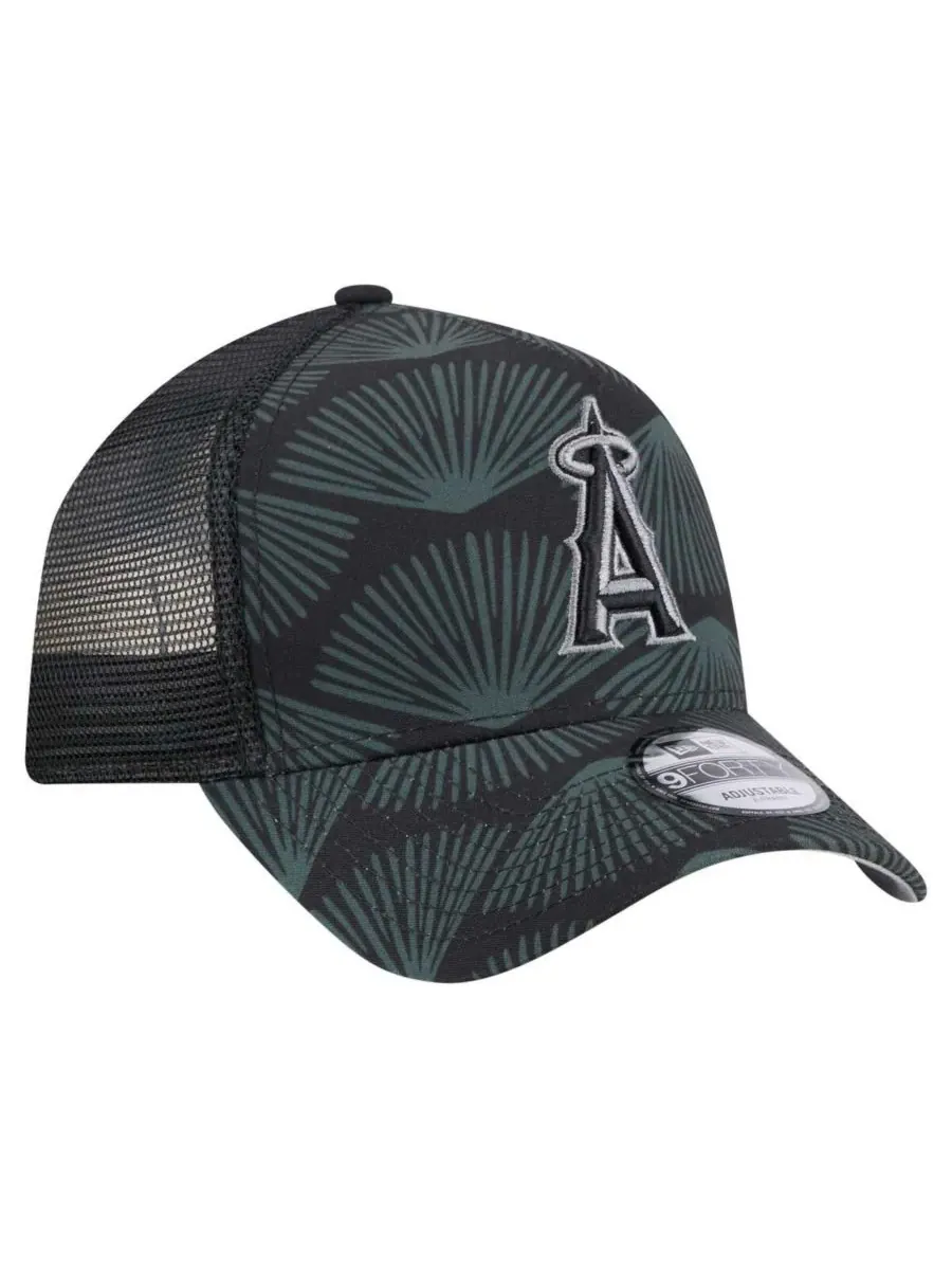 New Era Мужская черная регулируемая кепка-тракер Los Angeles Angels 9FORTY A-Frame — изображение 5 из 5, черный