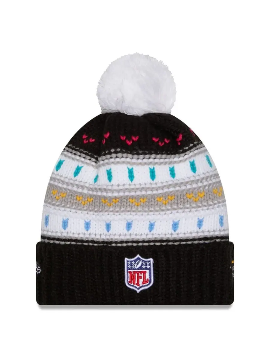 New Era Женская черная вязаная шапка с помпоном Cleveland Browns 2025 NFL Crucial Catch с манжетой — изображение 2 из 2