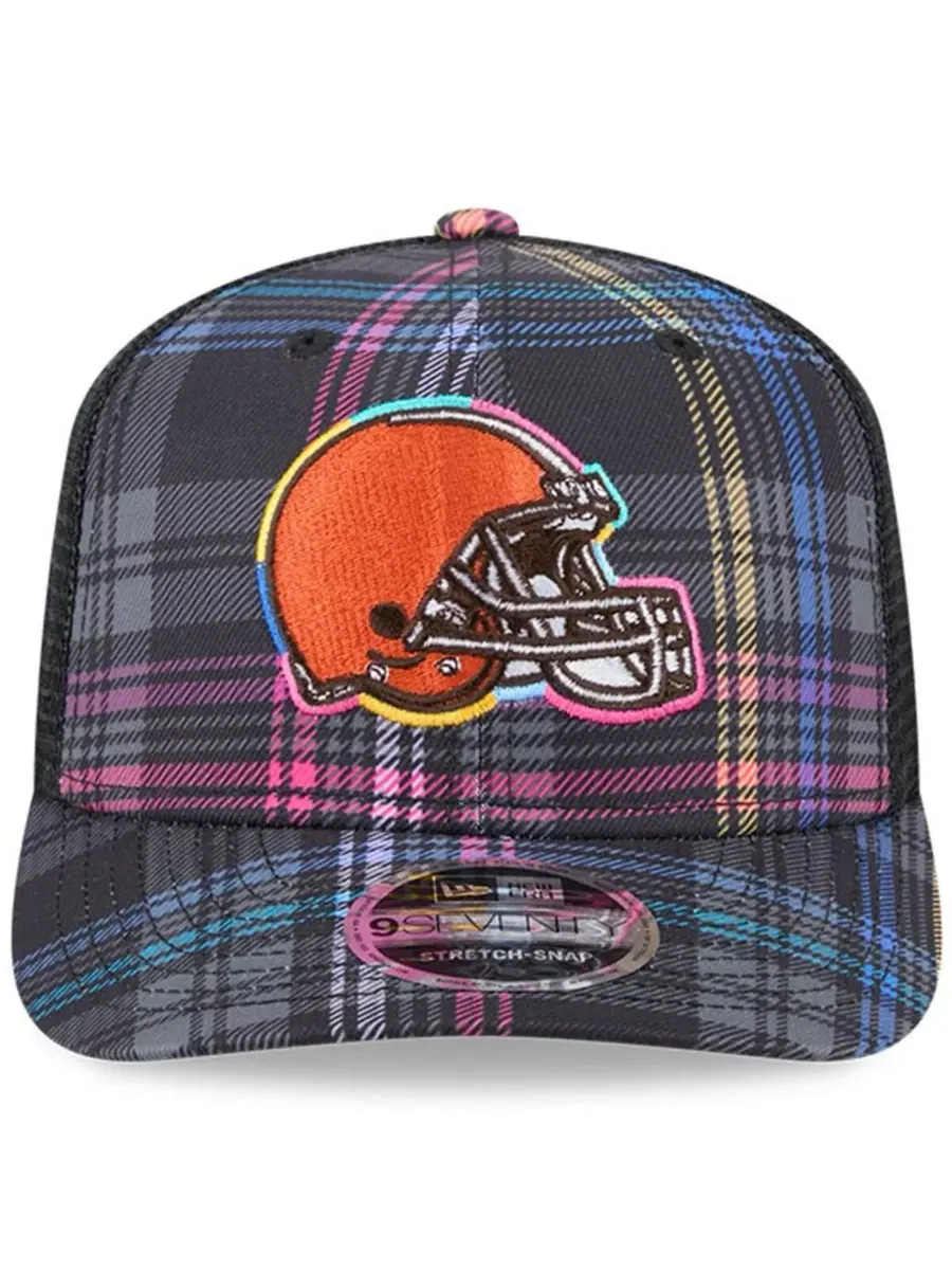 New Era Мужская черная кепка-тракер Cleveland Browns 2024 NFL Crucial Catch Plaid 9SEVENTY с — изображение 2 из 4, черный
