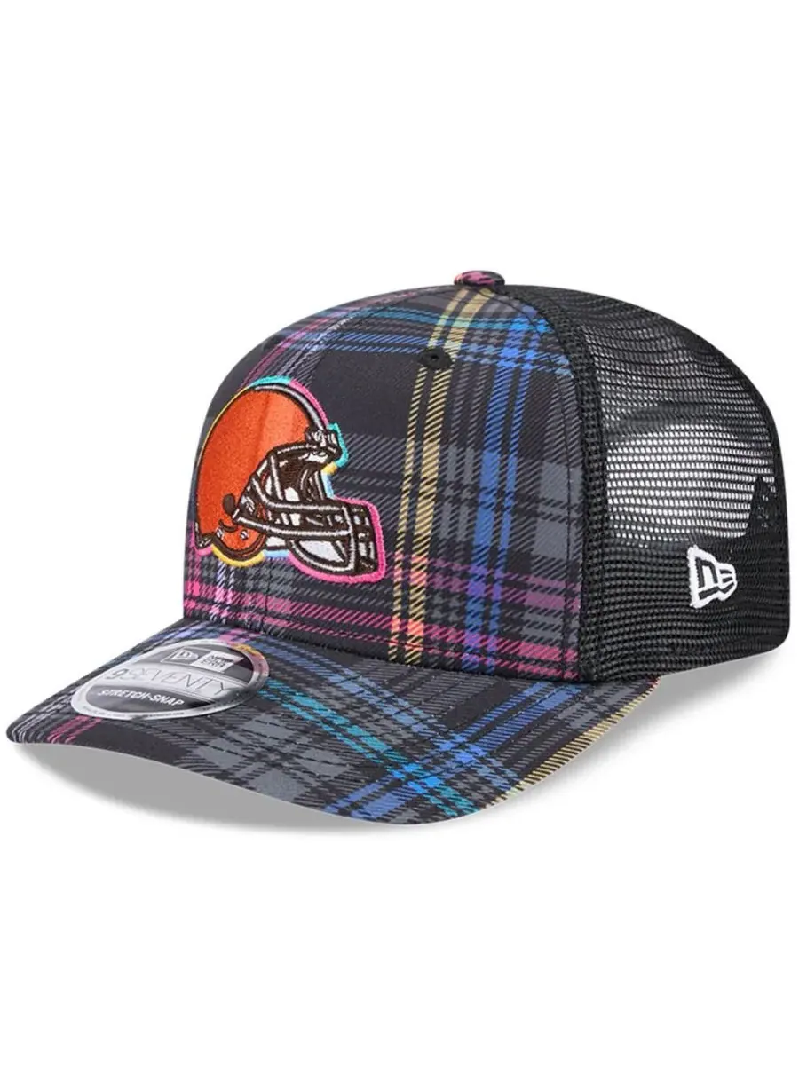 New Era Мужская черная кепка-тракер Cleveland Browns 2024 NFL Crucial Catch Plaid 9SEVENTY с — изображение 3 из 4, черный