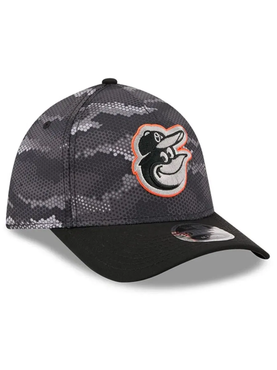 Кепка с козырьком с камуфляжным принтом, модель Camo 39THIRTY A-Frame New Era — изображение 3 из 5, черный
