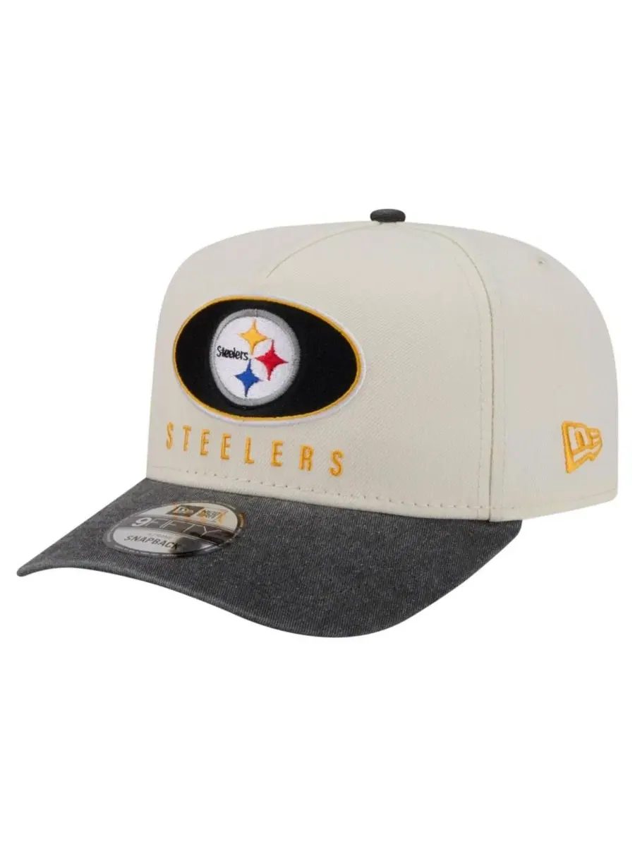 Кепка-снэпбек с вышивкой Pittsburgh Steelers, модель Washed A-Frame 9FIFTY New Era