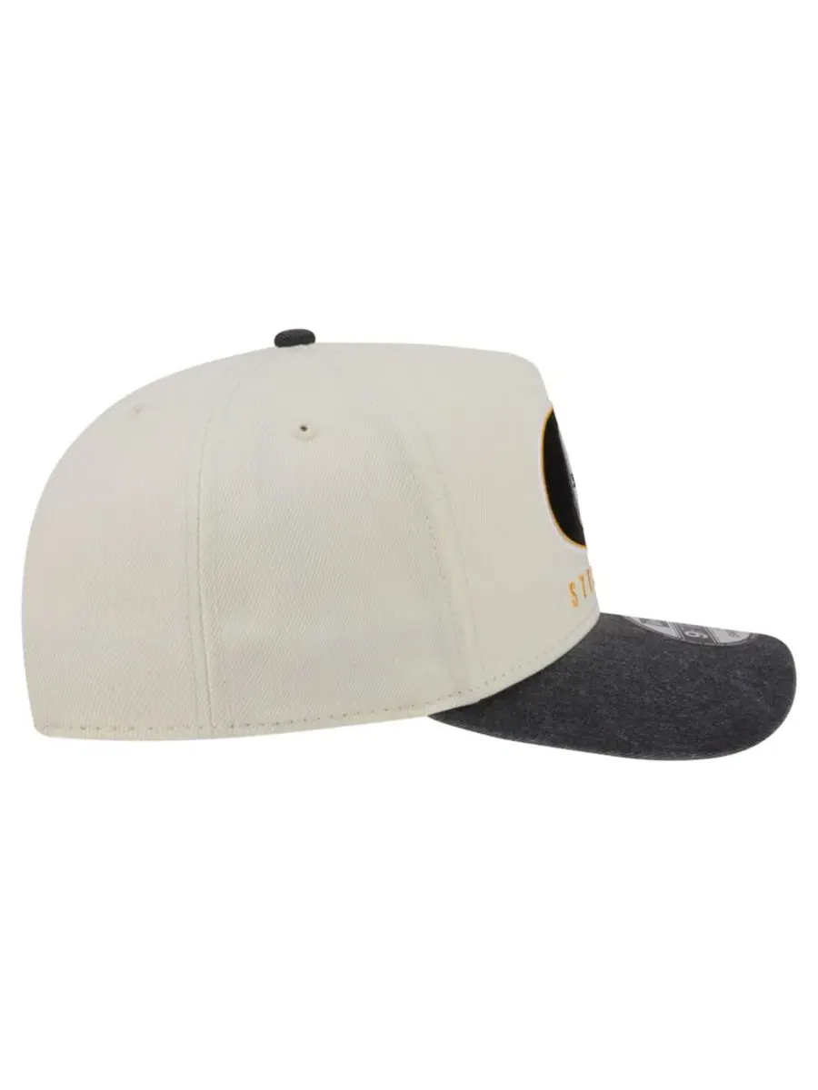 Кепка-снэпбек с вышивкой Pittsburgh Steelers, модель Washed A-Frame 9FIFTY New Era — изображение 7 из 7, кремовый черный