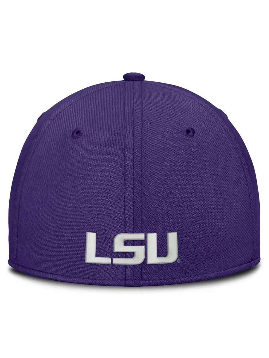 Кепка LSU Tigers Rise On-Field Swoosh Flex Dri-FIT с вышивкой Nike — изображение 4 из 4, фиолетовый