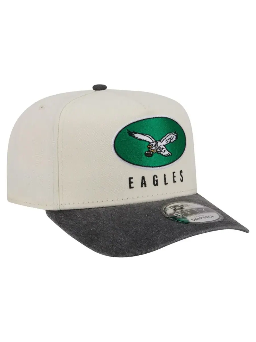 Кепка-снепбек с козырьком Philadelphia Eagles New Era — изображение 4 из 5, кремовый черный