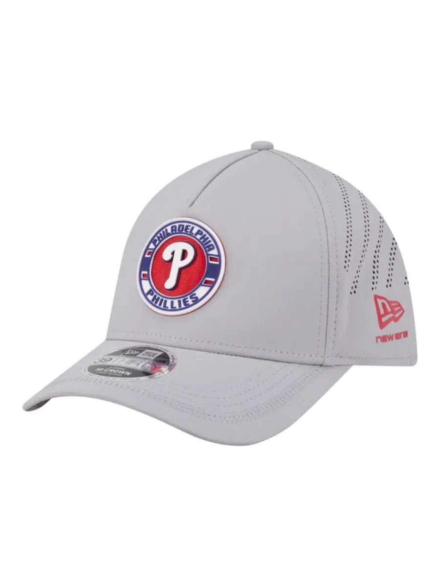 Бейсболка New Era Philadelphia Phillies Patch 39THIRTY A-Frame M-Crown Perforated Flex Hat
