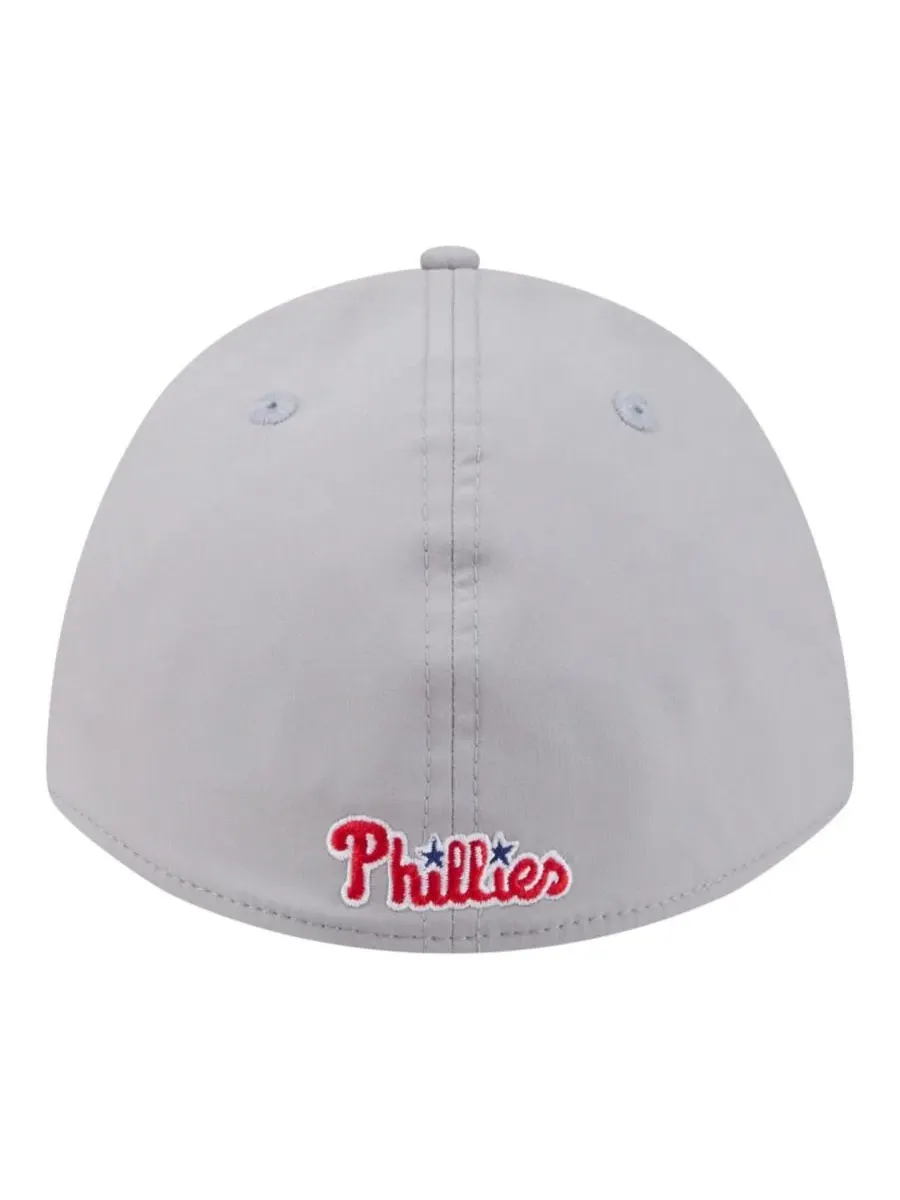 Бейсболка New Era Philadelphia Phillies Patch 39THIRTY A-Frame M-Crown Perforated Flex Hat — изображение 4 из 5, серый